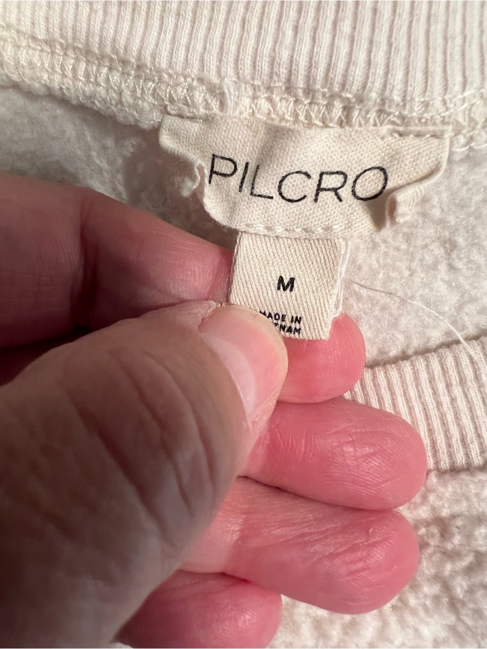 Pilcro Anthropologie Off White Sherpa Pullover Sweatshirt Balloon Sleeve M #2648 - Picture 3 of 10